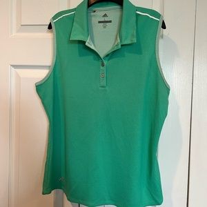 EUC Adidas green golf polo